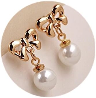 The Golden Plated Heart Shape and buttfly shape Earing Stud with Azorite and Pearl (Buttfly-Pearl)