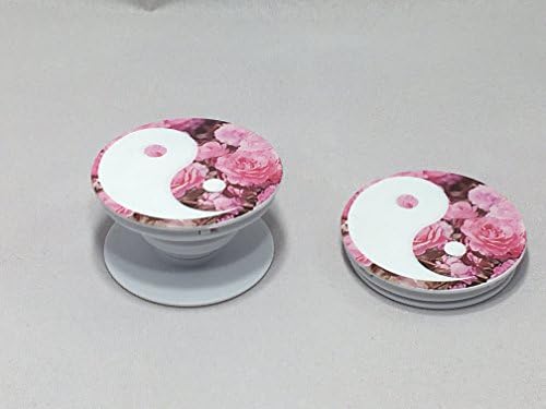 Yin Yang Roses Pop Up Retractable Stand Grip for Smart Phones &amp; Tablets - Ships from USA