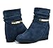 DREAM PAIRS COLINE Women's Casual Hidden Wedge Side Zipper Fuax Furs Line Booties Shoes