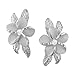Sterling Silver Plumeria Maile Leaf Earrings