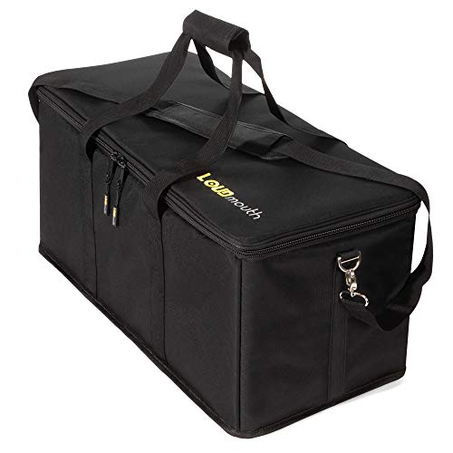 Loudmouth Large Cable File Bag - Perfect For Musicians & DJs | Heavy-Duty Cord Organizer With Bright Yellow Interior
