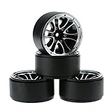 Hobbymarking 4Pcs RC Rock 1/10 Aluminium Alloy 1.9 Inch Beadlock Wheel Rim for RC Crawler Axial SCX10 TAMIYA CC01 RC4WD D90 D110 Wheel Hub