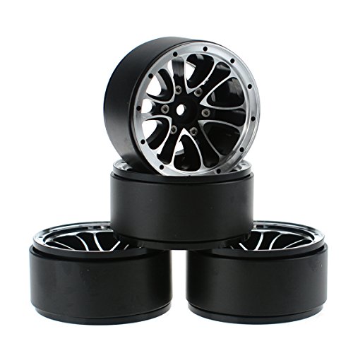 Hobbymarking 4Pcs RC Rock 1/10 Aluminium Alloy 1.9 Inch Beadlock Wheel Rim for RC Crawler Axial SCX10 TAMIYA CC01 RC4WD D90 D110 Wheel Hub