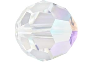 50pcs Adabele Austrian 8mm Faceted Loose Round Crystal Beads Clear AB Compatible with Swarovski Crystals for Jewelry Craft Making SS2R-802