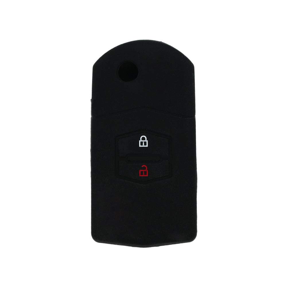 BROVACS Silicone Cover Protector Case Holder Skin Jacket Compatible with MAZDA 2 Button Remote Flip Key Fob CV9531 Black