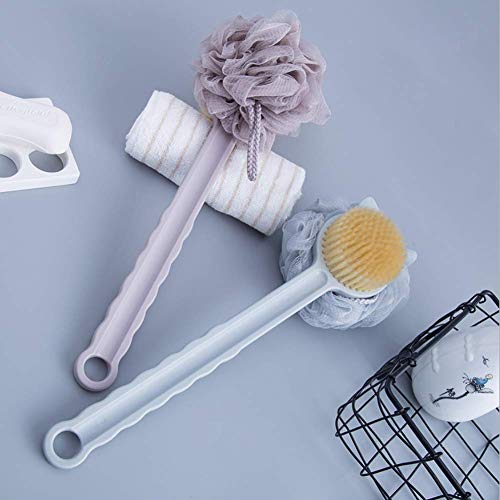 Bath Shower Brush Loofah Sponge Soft & Strength Bristles,Long Handle Back Scrubber,Removes Dead Skin,Helps Cellulite,Blood Circulation & Exfoliation,Wet or Dry Brushing Men and Women(Coffee)