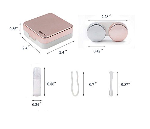 Qishi Mini Travel Simple Contact Lens Case Box Container Holder (Pink)