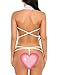 Avidlove Women Deep V Halter Lingerie Teddy One Piece Bodysuit Lace Babydoll White S