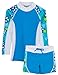 Tuga Girls Shoreline L/S & Swim Short (UPF 50+), Aquamarine, 6/7 yrs