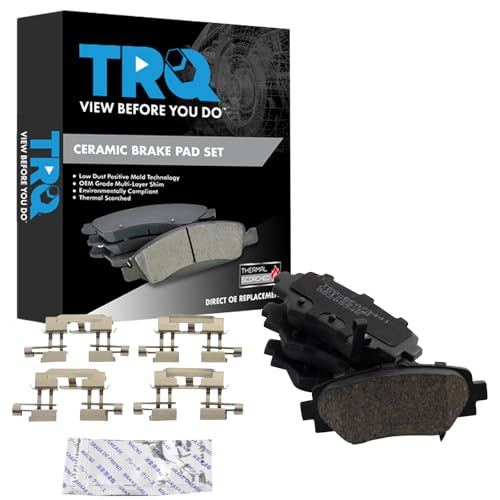 TRQ Rear Brake Pads Ceramic Hardware Wear Sensor Compatible with 2014-2016 Mazd…
