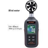 Digital Anemometer UYIGAO Handheld Wind Speed Meter Measuring Air Flow Velocity with Backlight and Max/Min for Windsurfing Kite Flying Sailing Surfing Fishing