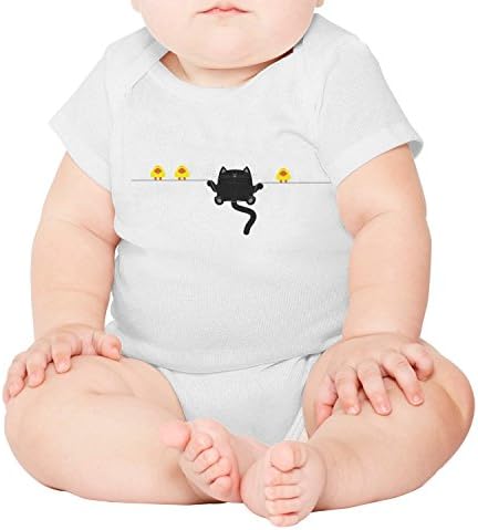 Trum Namii Unisex Baby Boy Romper Cat and Bird Short-Sleeve Organic Cotton Organic Baby Girl Clothes