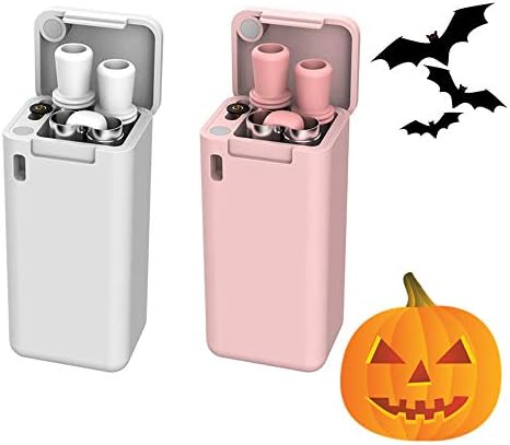 XiWen Reusable Metal Straws,Foldable Drinking Straws,Save the Turtles straw With Halloween jewelry gift best ~ 2 Pack (White/Pink)