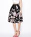 MULLSAN Women's Print Floral Pleated Skirt Midi Skater Skirt Party Dress (WS1)