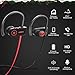 ANBES Bluetooth Headphones Wireless Earbuds, IPX7 Waterproof In-ear Earphones Sports with Ear Hooks & Mic, HD Stereo Sound, Up to 8 Hours Playing Noise Canceling Headsets (RedBlack)thumb 2