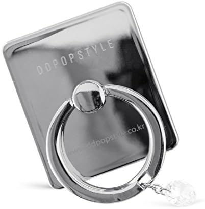 DiDiRing Ring Holder &amp; Stand with Lovely Charm Anti-Drop for Smartphones Tablets, Multi-Angle 360 Rotation (Crystal Silver)