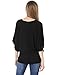 Allegra K Women's Batwing Sleeve Boat Neck Loose Casual Tunic Tops XL Black