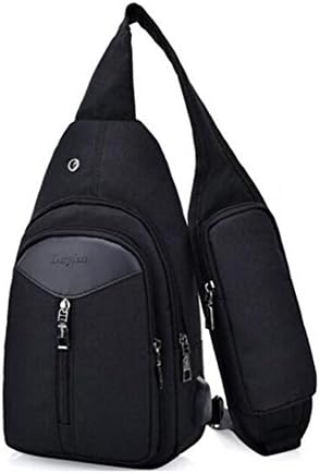 Sling Bag Anti-theft Chest Shoulder Backpack Outdoor Crossbody Pack with USB Charging Port and Earphone Hole for Women Men