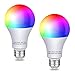 Aigital Color Bulb Alexa Smart Bulb with Remote WiFi Light Bulbs That Work with Alexa/Google Assistant and IFTTT, E26 Color Changing LED Bulb No Hub Required A21 10W【2 Packs】