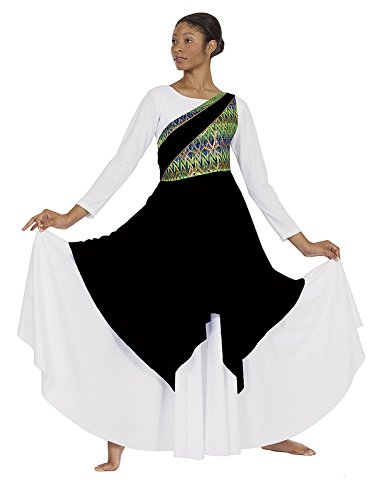 Eurotard 63567 Adult Joyful Praise Asymmetrical Tunic (Black, Small/Medium)