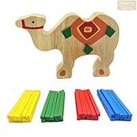 YYoomi Camel Balancing Toy - 41 Pcs Wooden Puzzle Stacking Building Blocks Balance Board Table Game Camel Balancing Toy Educational Gift for Kids