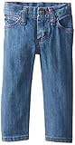 Wrangler Baby Girls' Five Pocket Styling with Embroidery and Patch Jean, Baby Blue, 12 Months