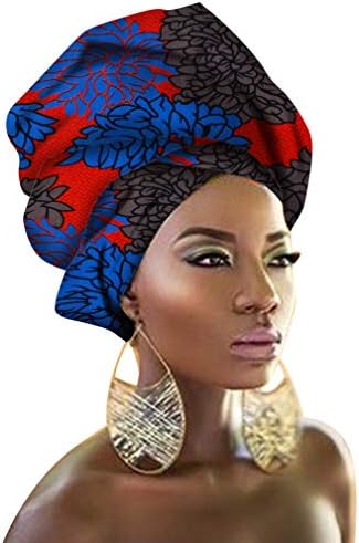 Chien TJ04 Multi-Color Urban Ladies Hair Accessory Headband,Bazin Wax Print Wrap Tie Scarf, African Head Scarf Gele Ipele Extra Long 70”x20”
