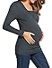 Ekouaer Women's Modal Long Sleeve Maternity Nursing Top(Dark Grey M)
