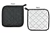 100% Cotton Kitchen Everyday Basic Terry Pot Holder Heat Resistant Coaster Potholder for Cooking and Baking Set of 5 Black