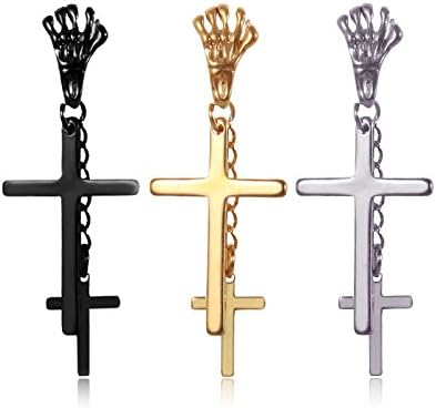 Set of 6 Classic Hoop Earrings, Punk Rock Style Ghost Ghost Cross Earrings Stud Earrings Gold/Silver/Black