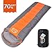LATTCURE Sleeping Bag, Comfort Portable Lightweight Envelope Sleeping Bag with Compression Sack for Camping,Hiking,Backpacking,Traveling and Other Outdoor Activities -Single,Orange+Grey,(75