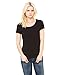 Bella Ladies Scooped Open Neckline T Shirt - Black - XX - Large
