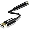 USB C naar 3,5 mm hoofdtelefoonaansluiting adapter, type C naar 3,5 mm audio stereo DAC-chipkabel compatibel met Huawei…