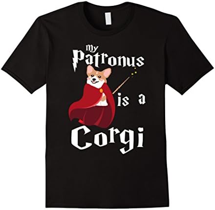 Mens My Patronus Is a Corgi Shirt Large Black