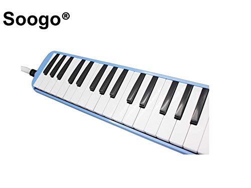 Soogo Melodica with Mouthpiece & Hose & Bag for Children 32-37 Keys (32-Key Blue)