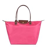 BEKILOLE Women's Stylish Waterproof Tote Bag Nylon Travel Shoulder Beach Bags-Rose Color - Medium Size