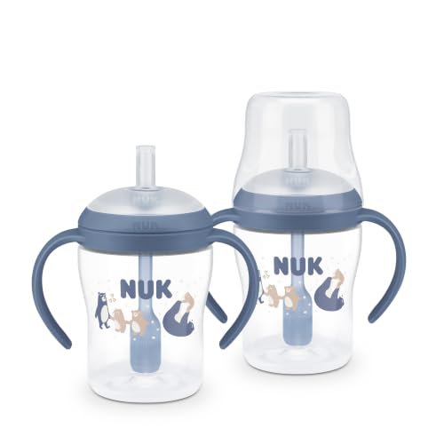 NUK Perfect Match Learner Straw Cup, 5 oz, 2 pack – Soft Straw, Easy-Grip Handl…