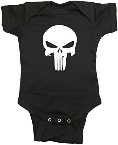 Ilion Clothing Co The Punisher Baby One Piece Skull Bodysuit (0M-Newborn, Black)