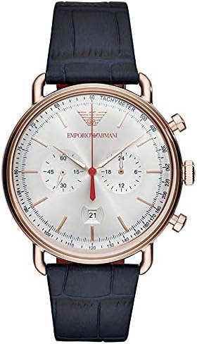 Emporio Armani Men's Quartz Watch, Chronograph Display and Leather