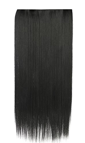 Sarla 1pc 24" long straight clip in hair extension synthetic…