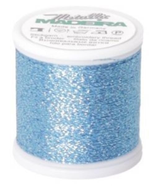 Madeira M9842-301 Thread, 70% Polyamide/30% Metallised Polyester, 301 Blue, 200m