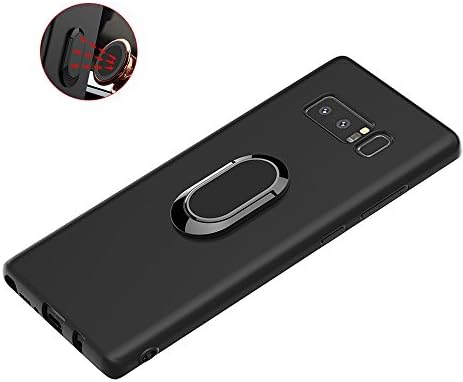 NENUKA Galaxy Note 8 Case,Slimmest Magnetic 360 Degree Rotating Ring Holder Premium TPU Shockproof Protective Case Cover for Samsung Galaxy Note 8 (Black)