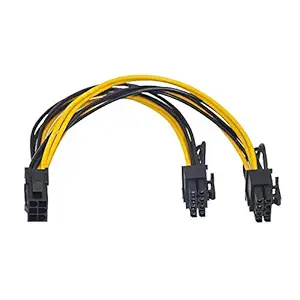 Myrrh PCI-E 6pin Female to Dual 8pin (6+2pin) Male Video Card GPU Power Cable