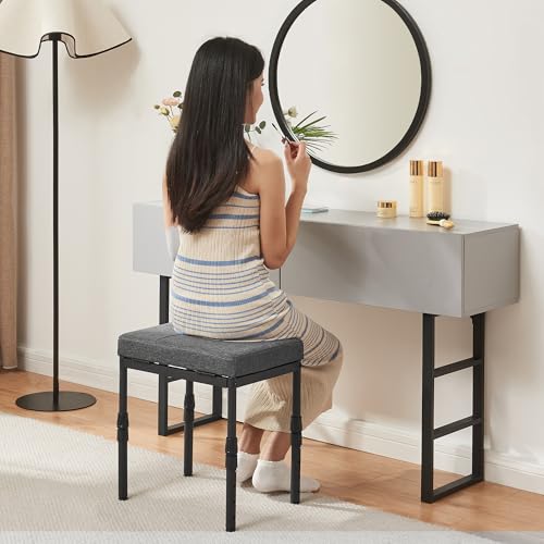 TIOPGHAD Reposapiés Ajustable para Debajo del Escritorio, Otomana Ergonómica con 4 Alturas e Inclinación de 60°, Taburete de Apoyo para Pantorrillas para Oficina y Hogar, Gris Carbón