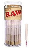RAW Cones Organic 1 1/4 Size | 75 Pack | Pure Organic Pre Rolled Rolling Paper with Tips & Packing Sticks Included