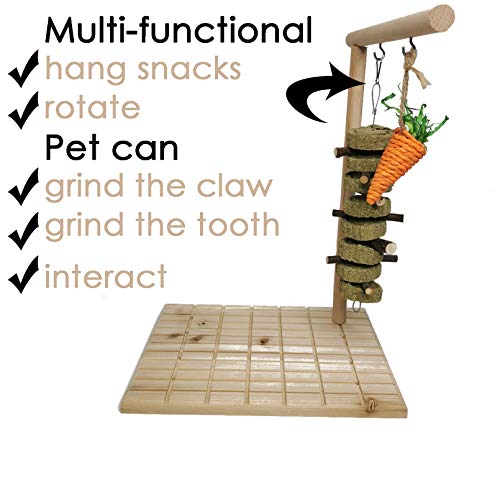 Hamiledyi Bunny Wooden Scratch Board Feet Pad,Rabbit Chew Toys Teeth