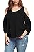 Dokotoo Womens Plus Size Gauze Crochet Trim Cold Shoulder Top Blouse