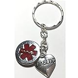 Medical Alert Keychain, Diabetic Charm and Warning