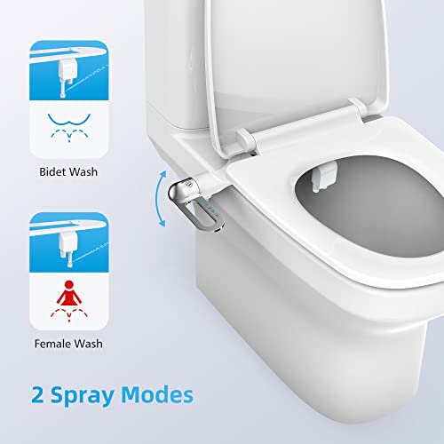 LUXE Bidet NEO 320 Non-Electric Bidet Attachment - Hot & Cold Water, Dual Nozzle (Rear & Feminine Wash), Self-Cleaning, Adjustable Pressure