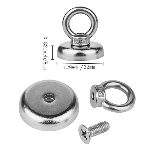 image for HHOOMY 68 LBS Pulling Force Super Powerful Round Neodymium Magnet with